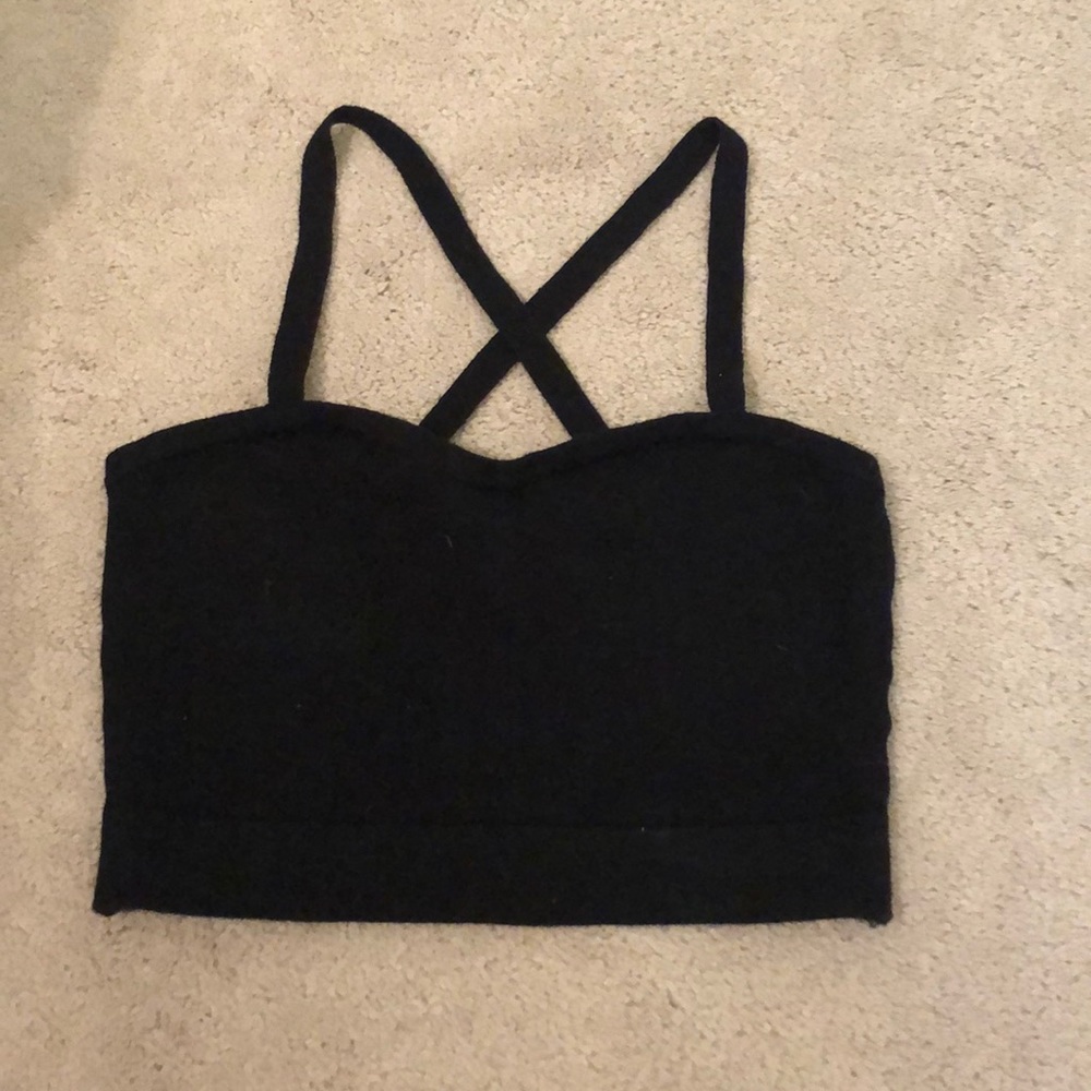 American apparel black crop top